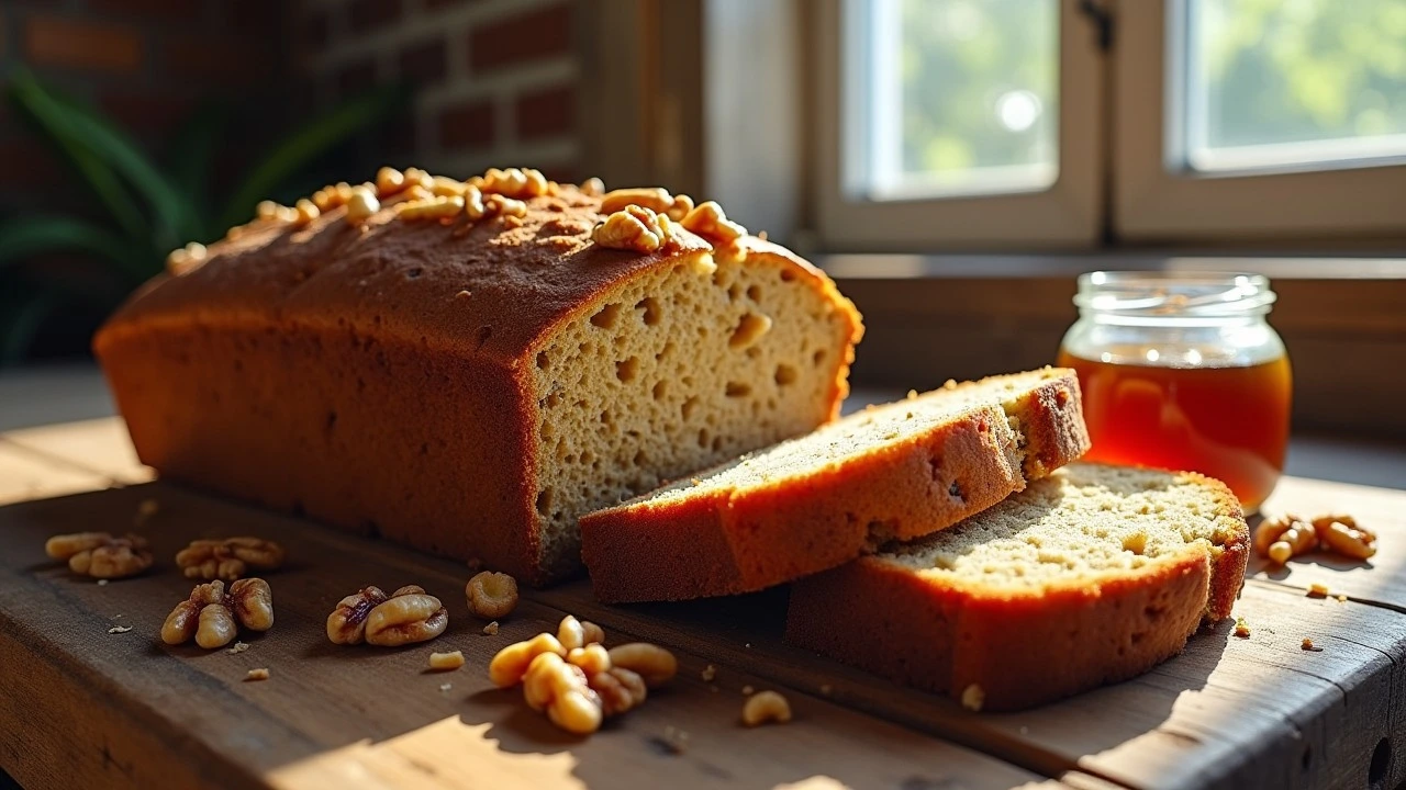 Rich, moist banana bread with molasses and walnuts. A sweet, nutty recipe perfect for breakfast or dessert. Easy to bake and full of flavor!