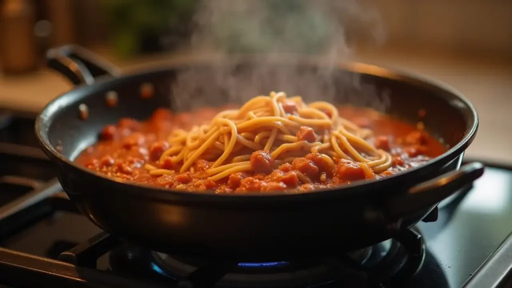 One-Pot Wonder One-pot Spaghetti meat sauce recipe, quick and easy.